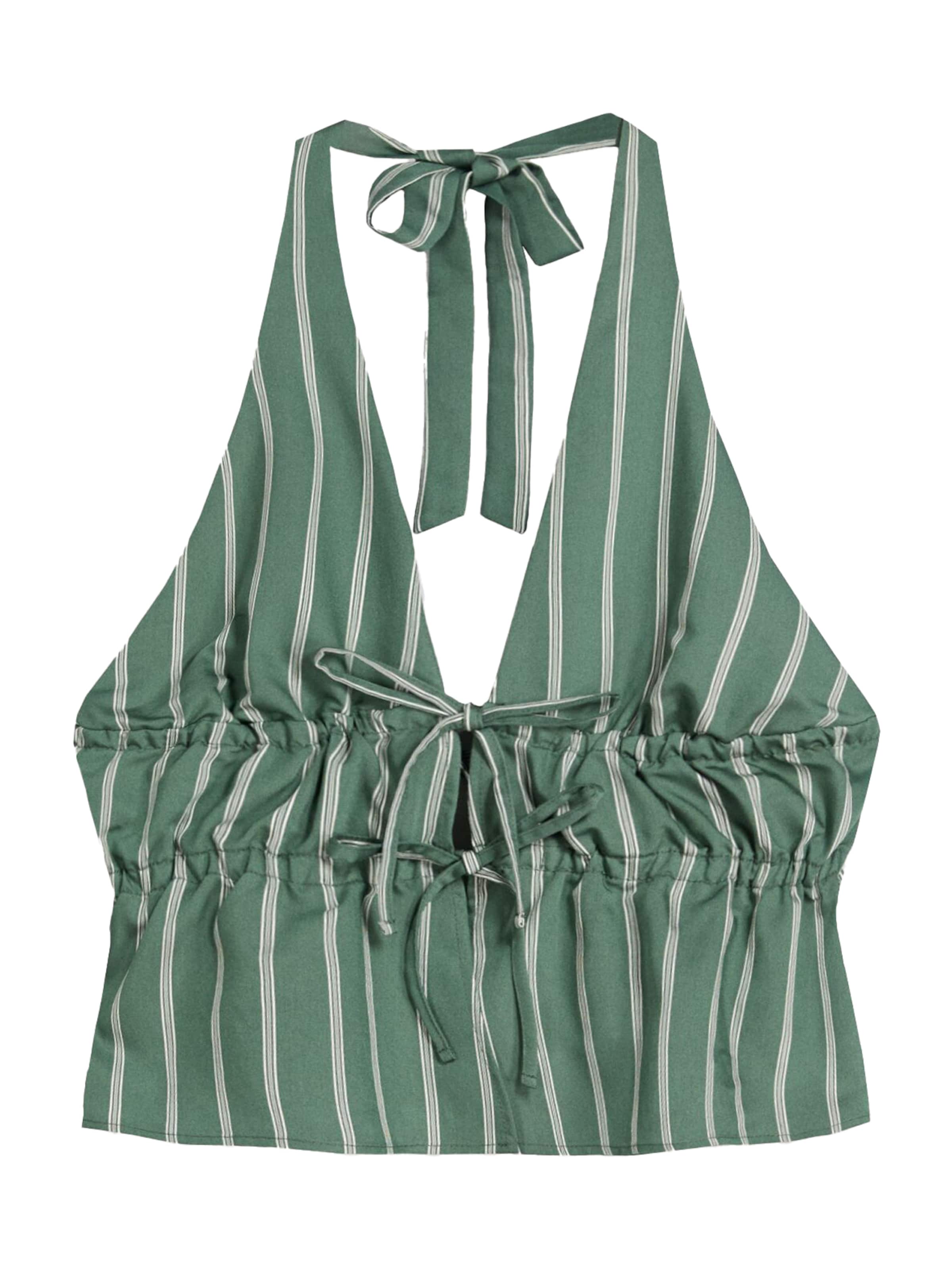 Top de la Bershka pe verde: față