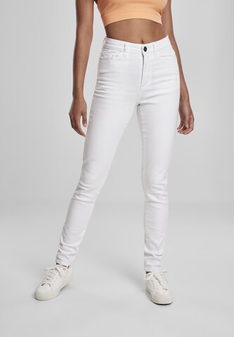 Urban Classics Skinny Jeans in White: front