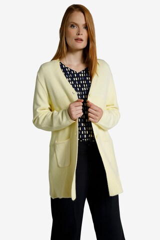 Ulla Popken Knit Cardigan in Yellow: front