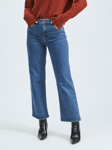 VILA Wide leg Jeans in Blauw: voorkant