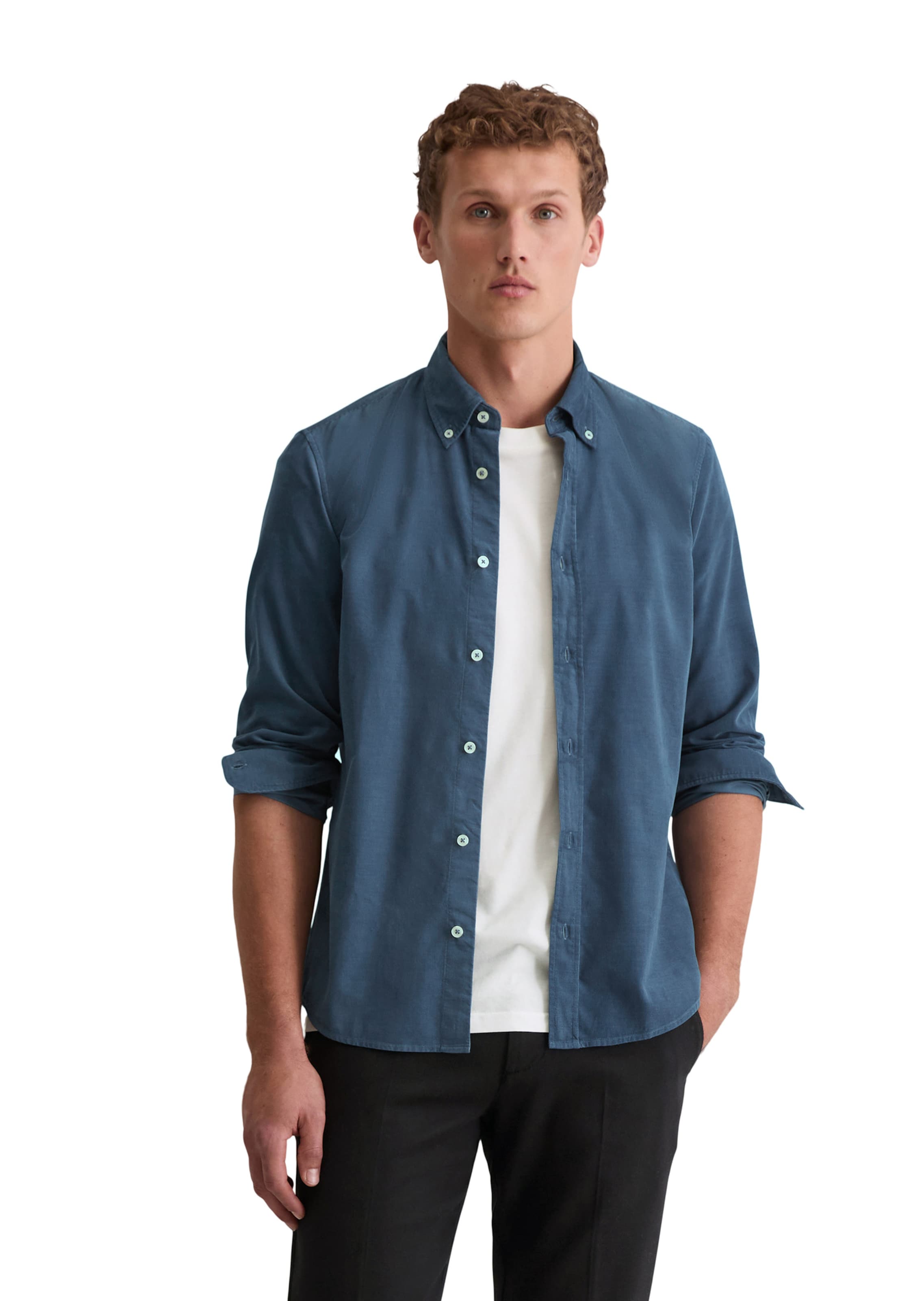 Marc O'Polo Slim Fit Hemd in Blau: Vorderseite