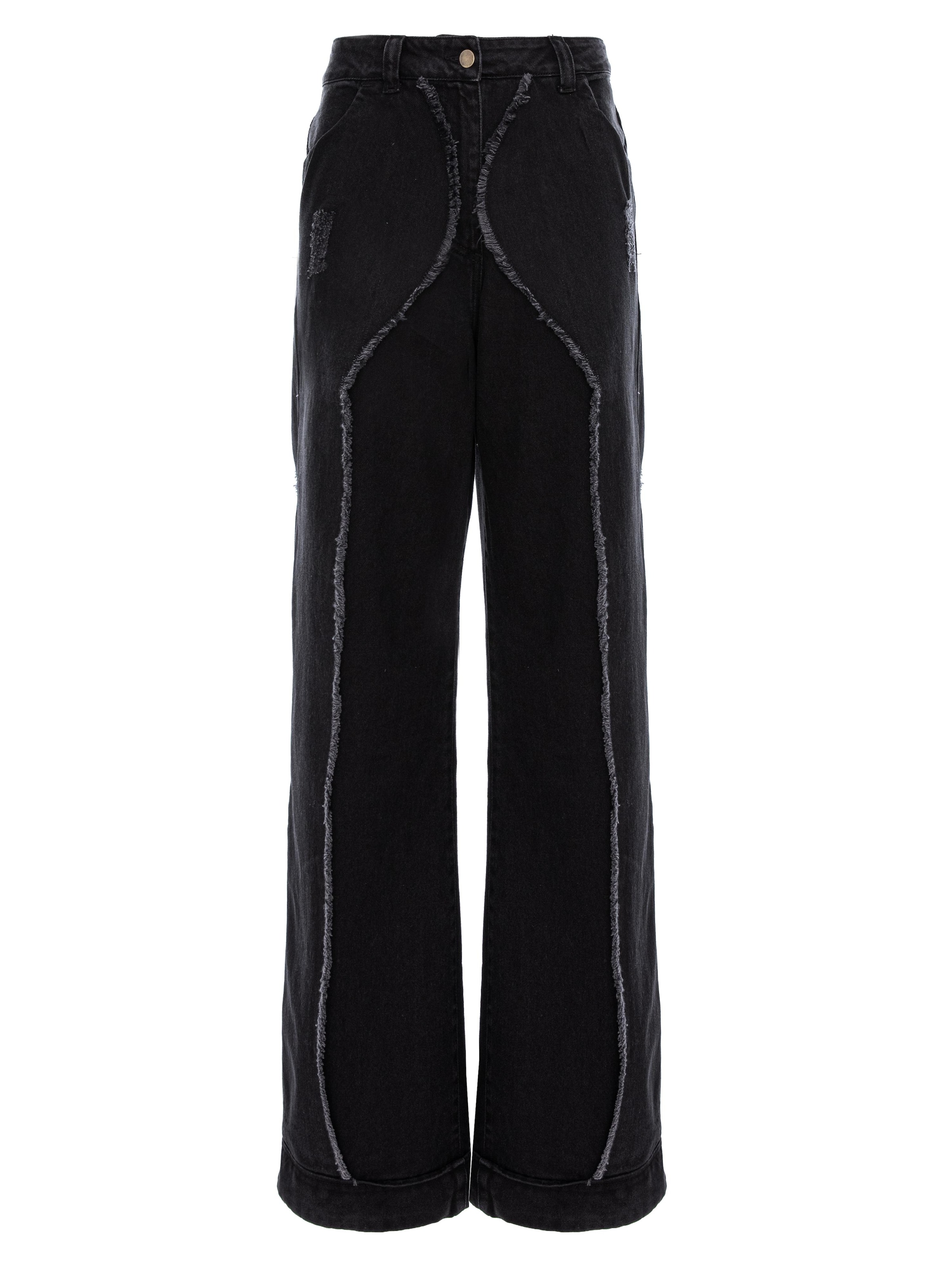 Montage The Label - Ropa ancha Vaquero 'Double Layer' en negro: frente