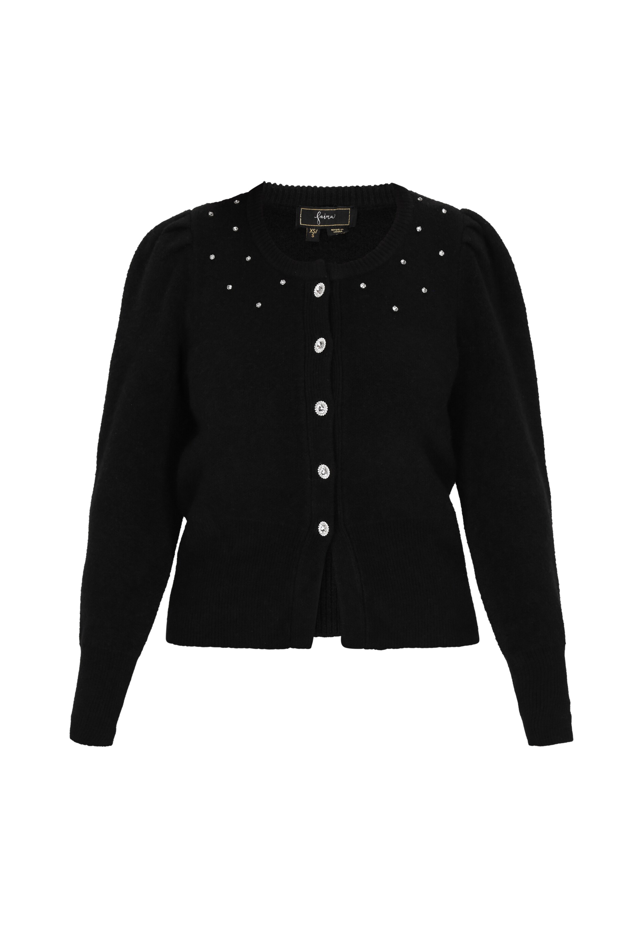 faina Плетена жилетка в черно: отпред