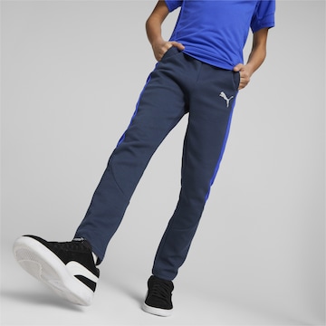 PUMA Slimfit Sportovní kalhoty 'Evostripe' – modrá: přední strana