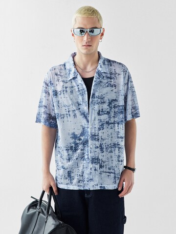 VAMOS CLO Button Up Shirt 'Miami' in Blue: front