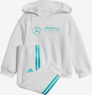 ADIDAS PERFORMANCE Trainingsanzug 'MERCEDES - AMG PETRONAS FORMULA ONE TEAM DNA BABY JOGGER LONG' in Weiß: Vorderseite