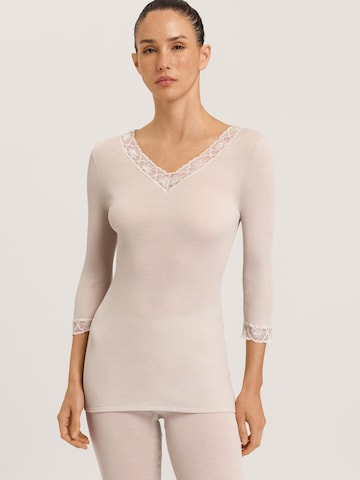 Maillot de corps ' Woolen Lace ' Hanro en beige : devant