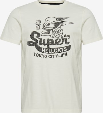 T-Shirt 'Blackout Rock' Superdry en blanc : devant