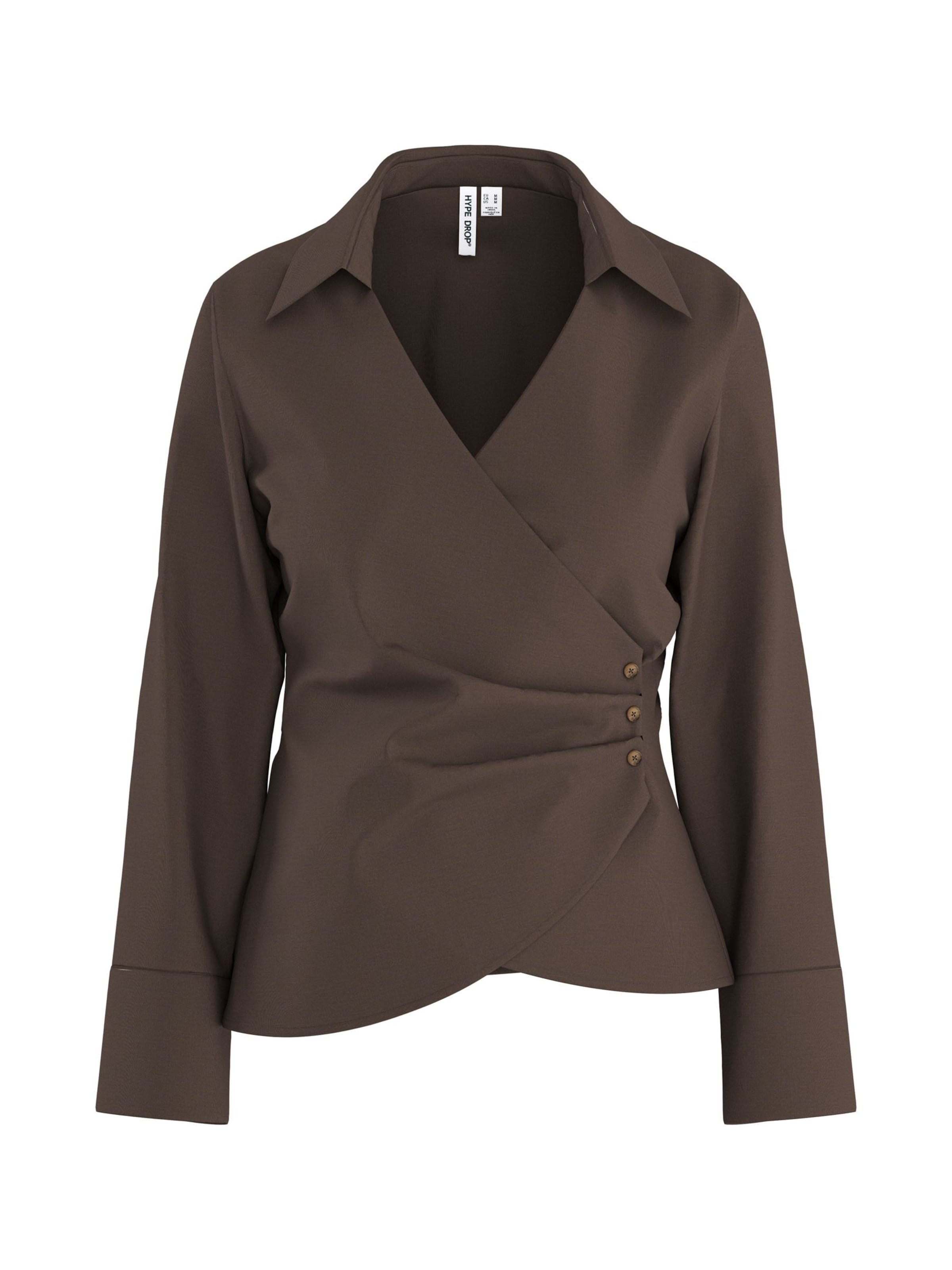 HYPEDROP Blouse in Brown: front