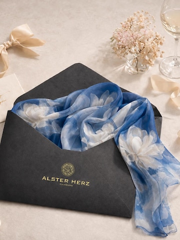 Alster Herz Sjaal 'Azure Bloom' in Blauw