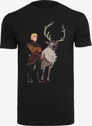 T-Shirt 'Disney Frozen 2 Sven And Kristoff' F4NT4STIC en noir : devant