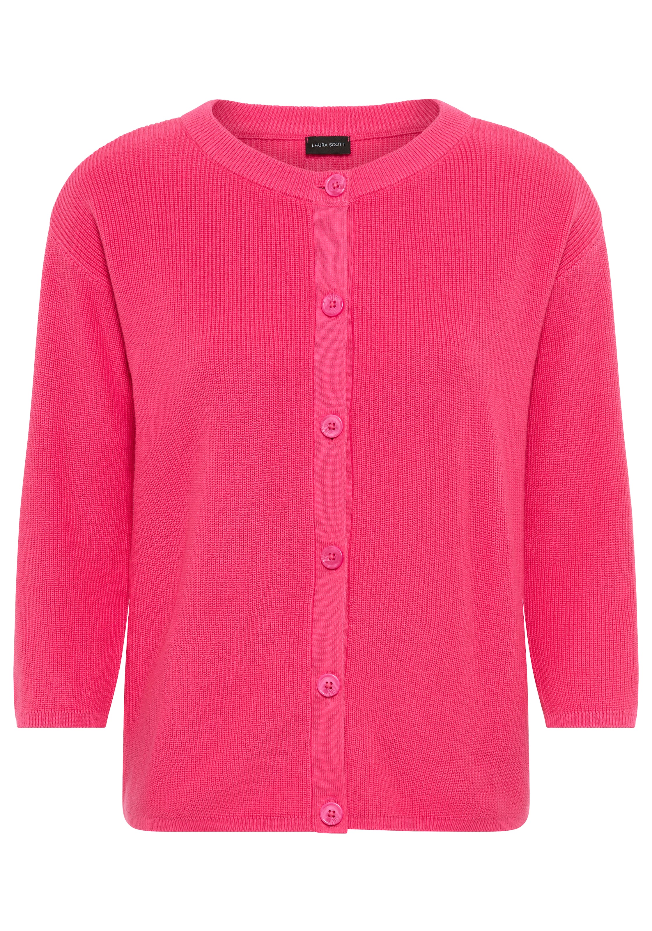 LAURA SCOTT Knit Cardigan in Pink: front