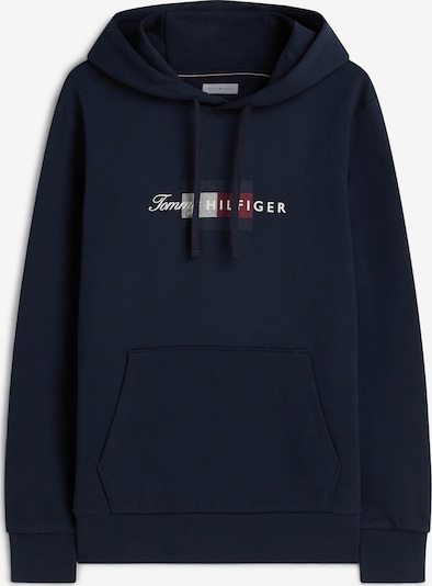XS dydžio Megztinis be užsegimo iš TOMMY HILFIGER, spalva – tamsiai mėlyna / burgundiško vyno spalva / balta, Prekių apžvalga