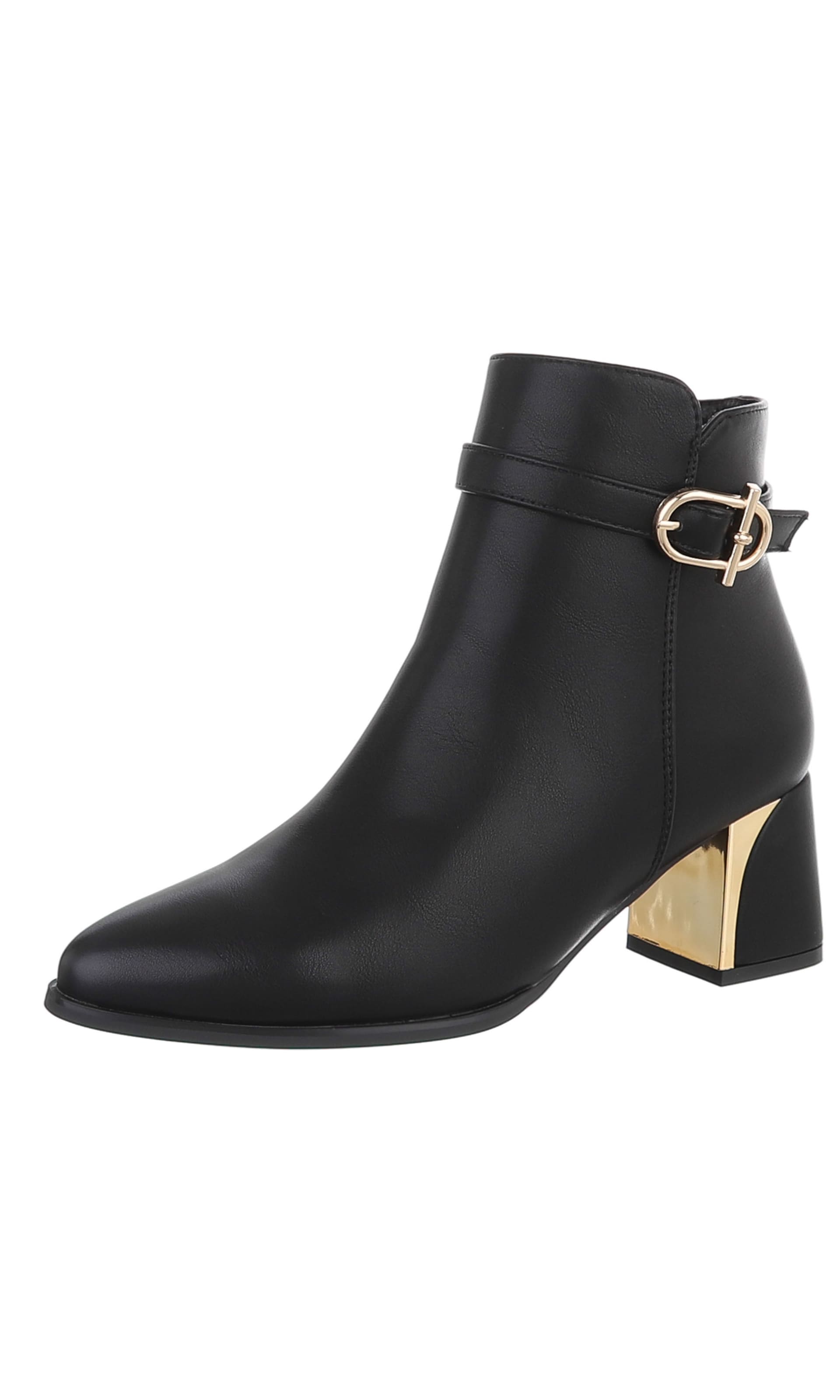 Ital-Design Stiefelette in Schwarz: Vorderseite