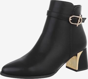Ital-Design Stiefelette in Schwarz: Vorderseite