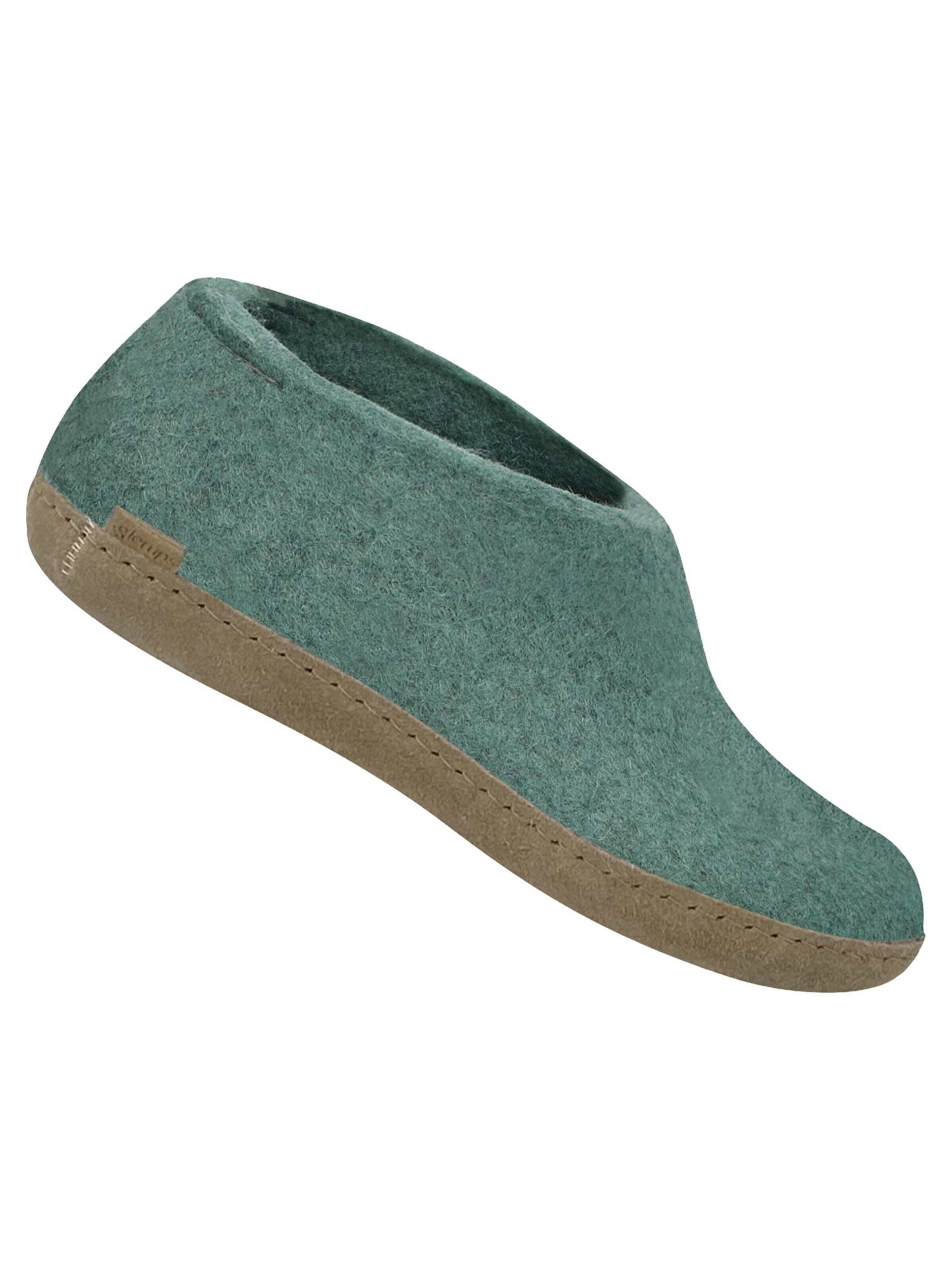 Glerups Slipper 'Ledersohle' in Green