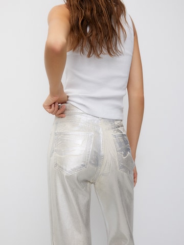 Pull&Bear Loosefit Broek in Zilver