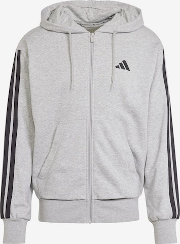Veste de survêtement 'Essentials French Terry' ADIDAS SPORTSWEAR en gris : devant