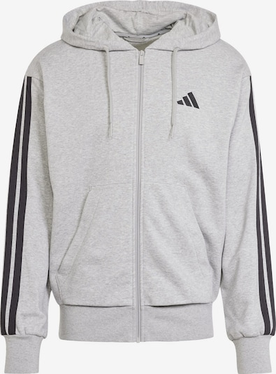ADIDAS SPORTSWEAR Urheilullinen collegetakki 'Essentials French Terry' värissä vaaleanharmaa / musta, Tuotenäkymä