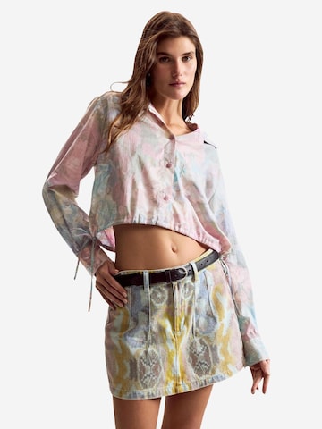 Desigual - Blusa 'CAM FLOWERS LACRO 26SWCW25' en rosa