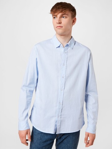 CAMP DAVID Regular fit Button Up Shirt in Blue: front