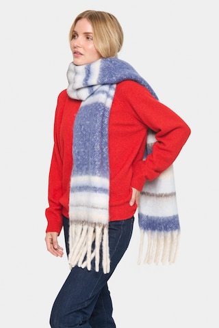 SAINT TROPEZ Sjaal 'AlbertiSZ' in Blauw: voorkant