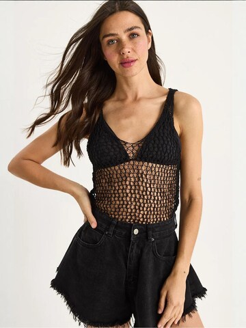 Bianco Lucci - Top de malha em preto: frente