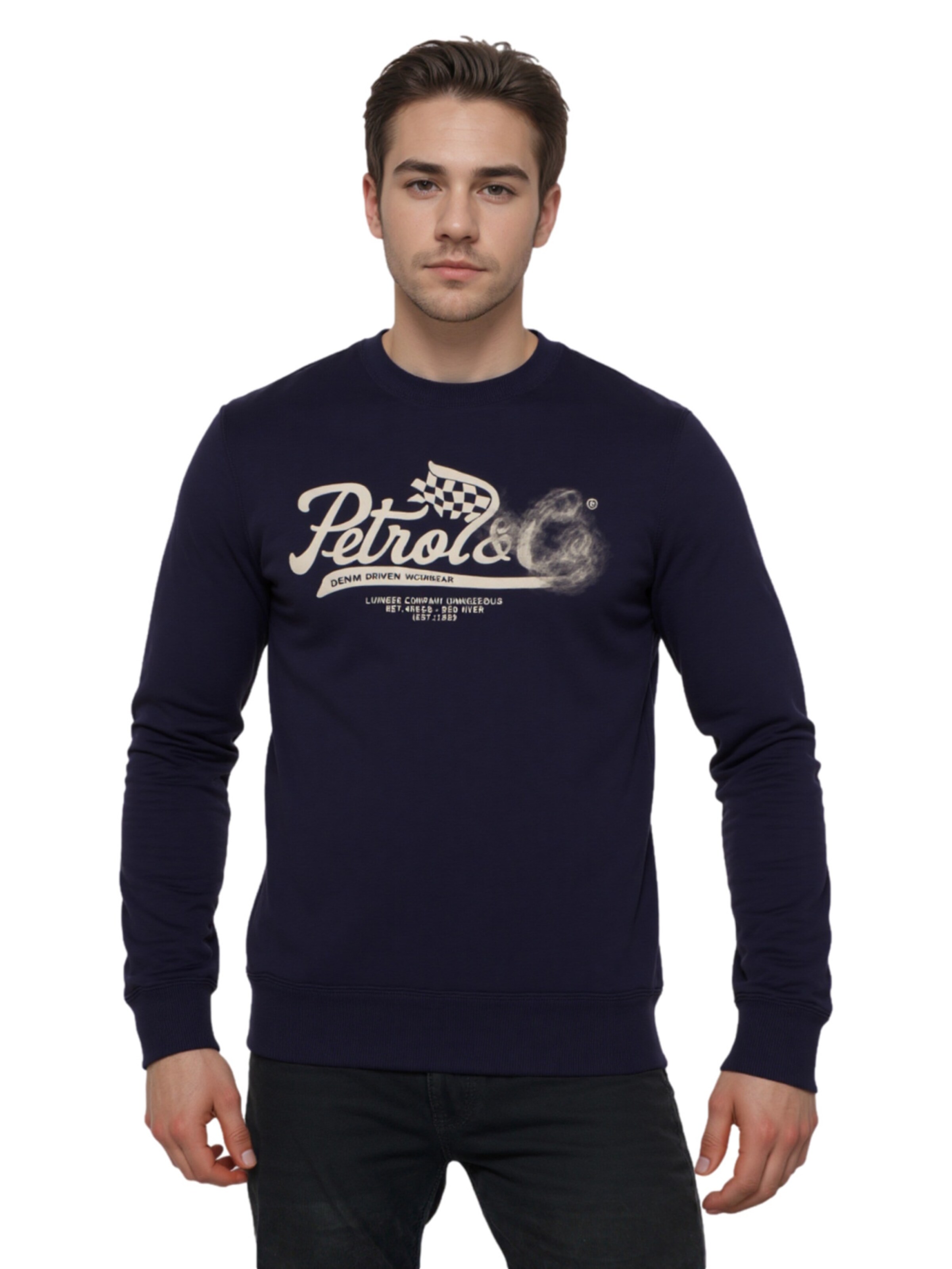 Petrol Industries Sweatshirt in Blue: front