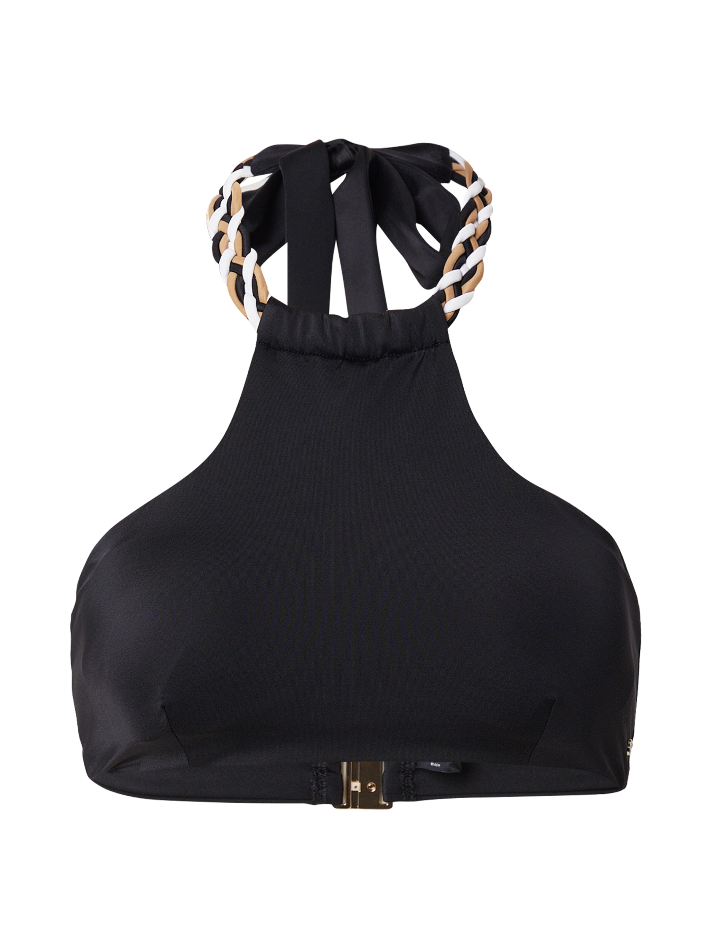 Col haut Hauts de bikini 'BRAID' BOSS en noir : devant