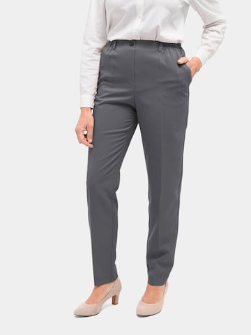 Goldner Regular Pleated Pants 'MARTHA' in Grey: front