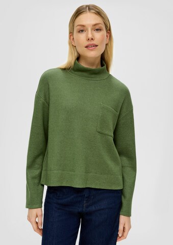 s.Oliver Sweatshirt in Groen: voorkant