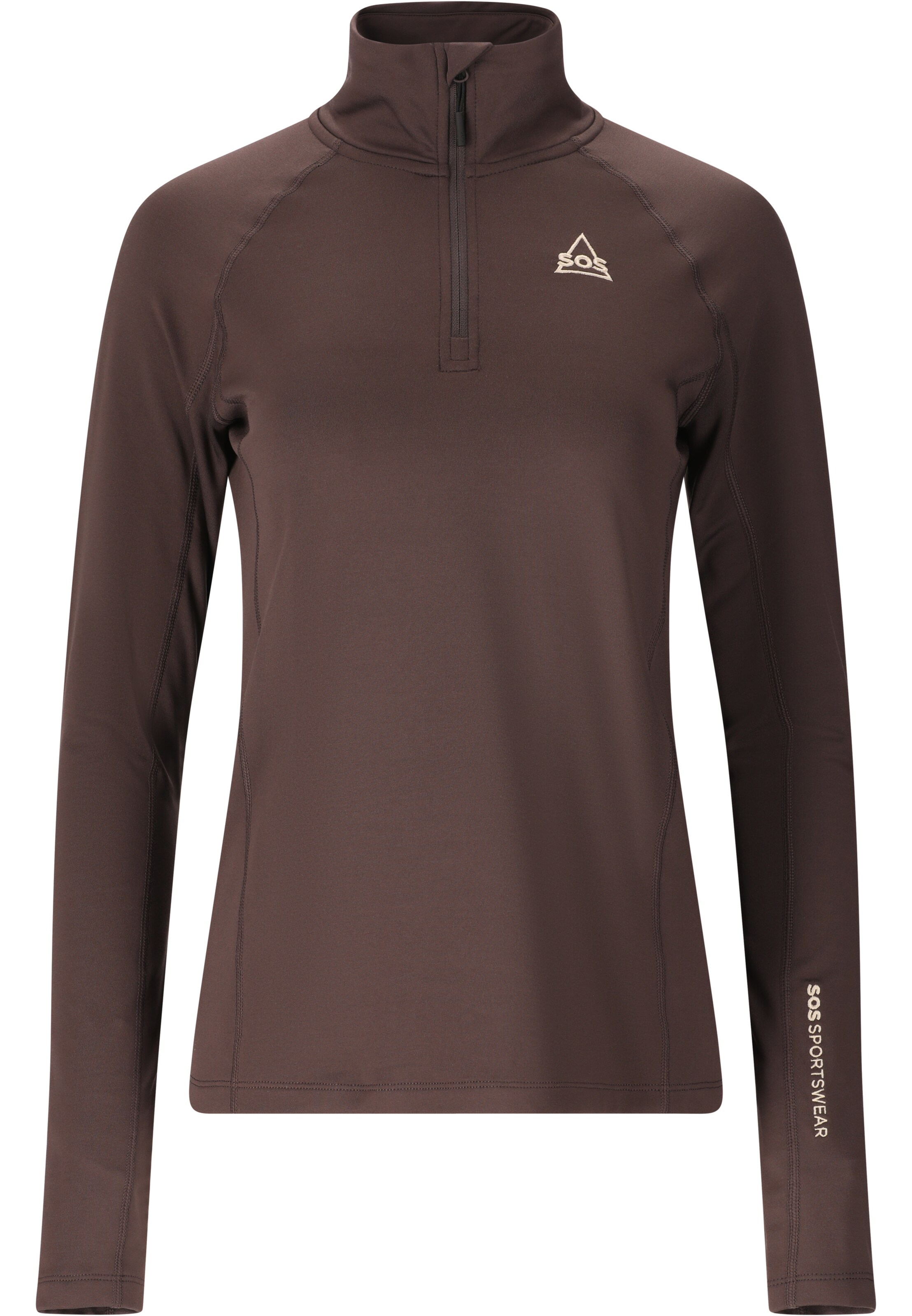 SOS Functioneel shirt 'Stratos' in Bruin: voorkant
