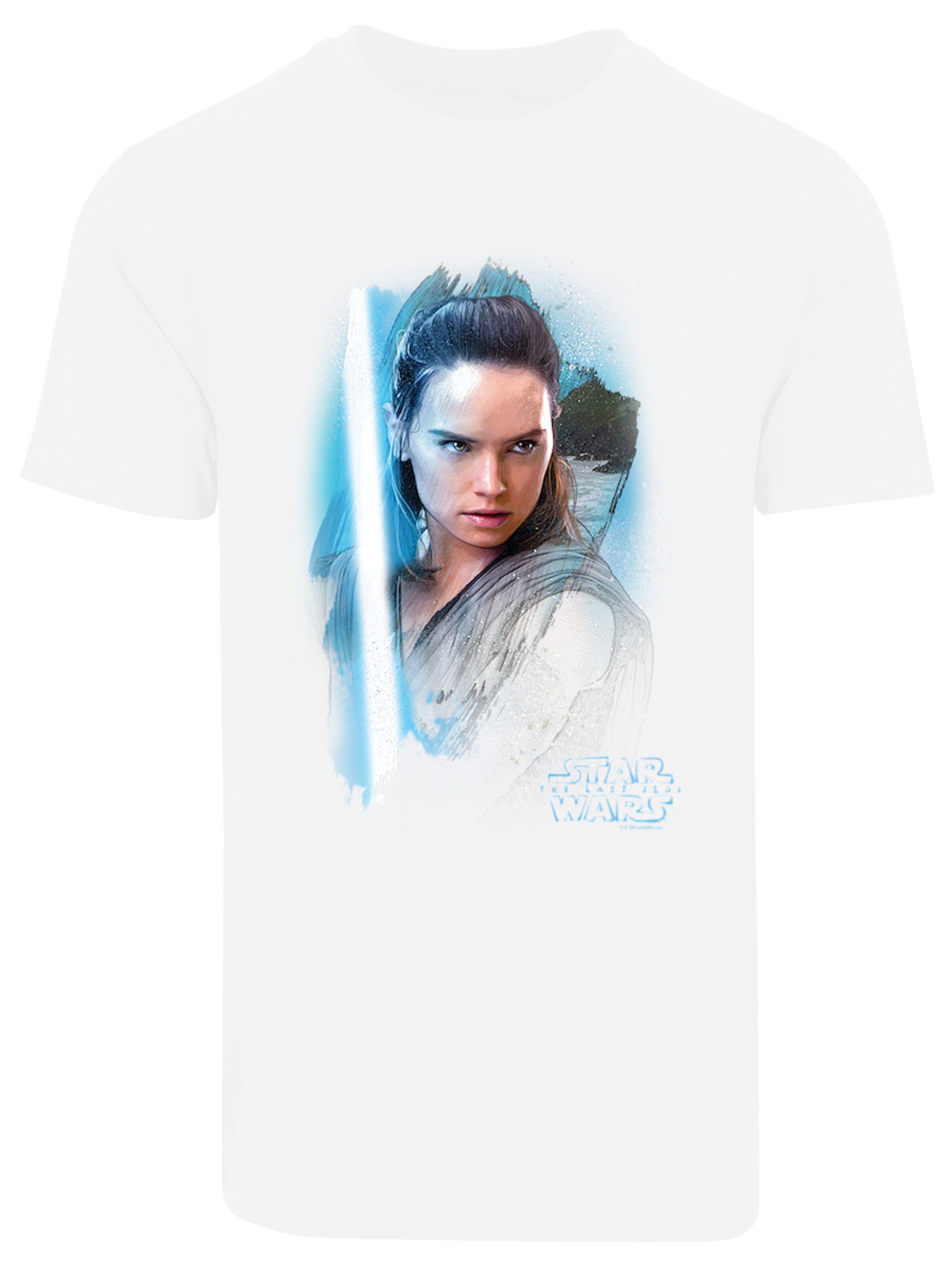 F4NT4STIC Shirt 'Star Wars The Last Jedi Rey Brushed' in Wit: voorkant