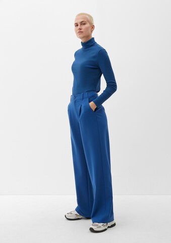 s.Oliver Wide leg Pleat-front trousers in Blue