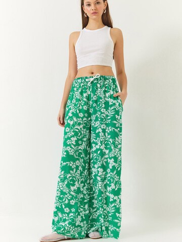 Wide Leg Pantalon Bianco Lucci en vert