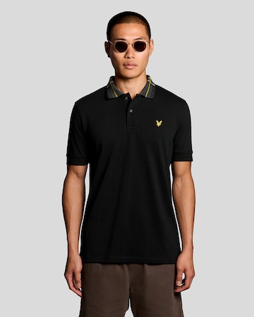 Maglietta 'Tartan' di Lyle & Scott in nero: frontale