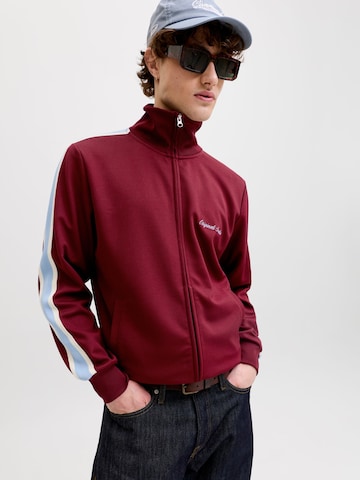 JACK & JONES - Sudadera con cremallera en rojo