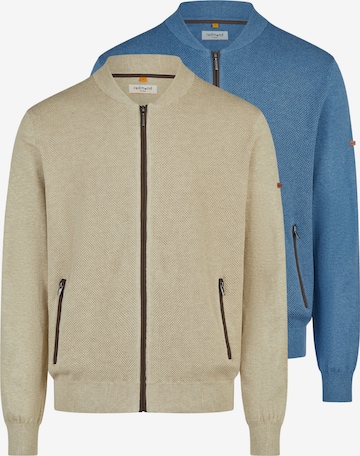 redmond Strickjacke 'Basic' in Beige: Vorderseite
