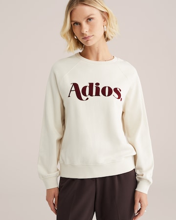 Sweat-shirt WE Fashion en blanc : devant