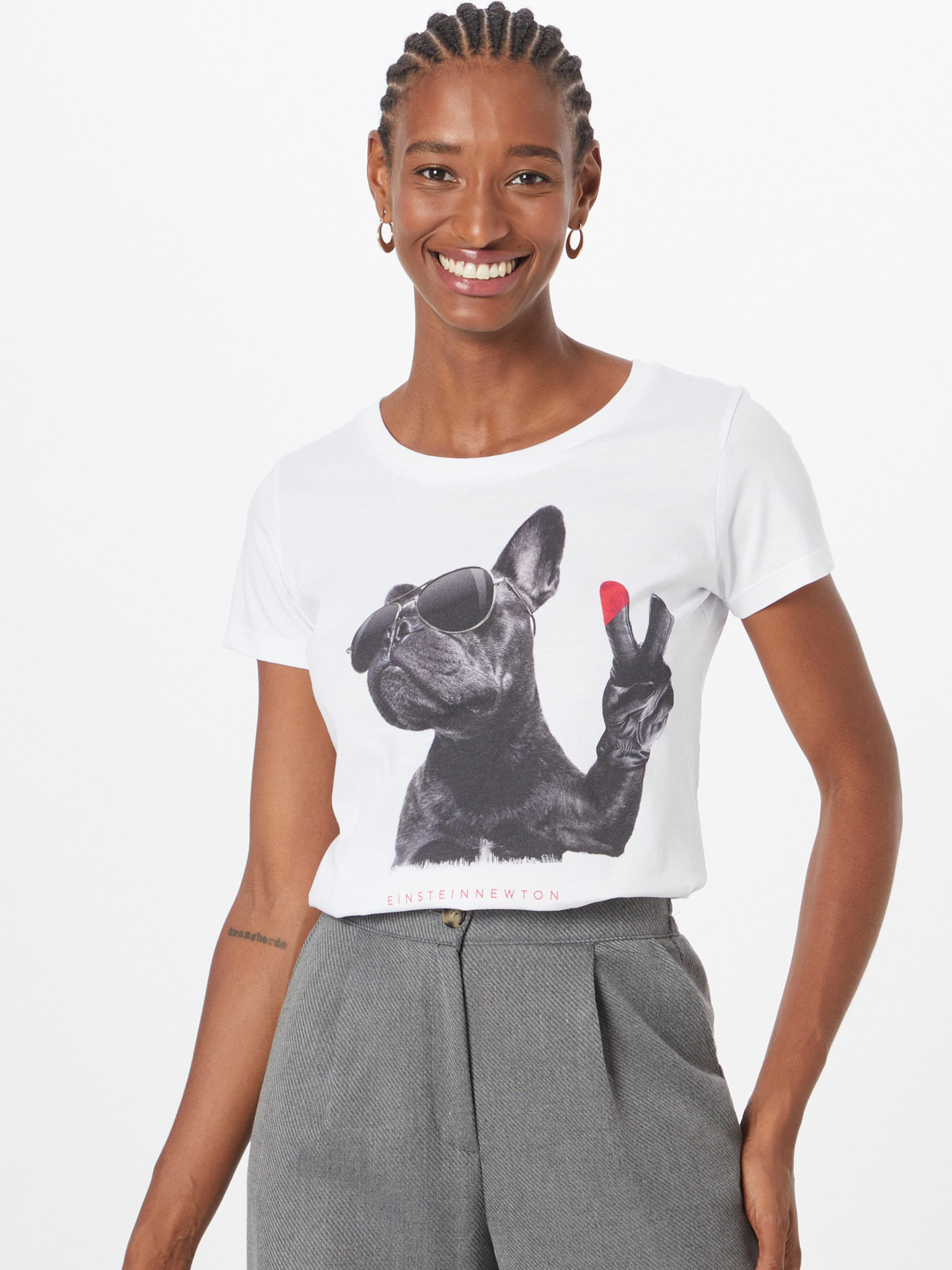 Frauen Shirts & Tops EINSTEIN & NEWTON Shirt 'Peace Dog' in Weiß - RD04802