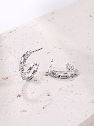 Hey Happiness Ohrringe 'Duo Sparkle' in Silber