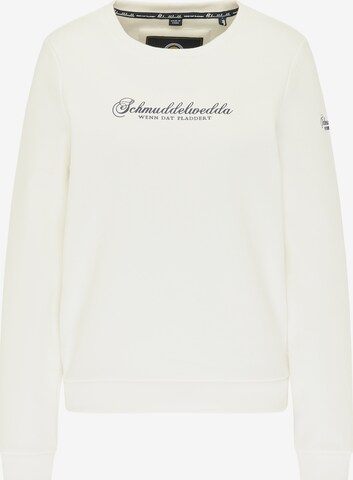 Schmuddelwedda Sweatshirt in Wit: voorkant