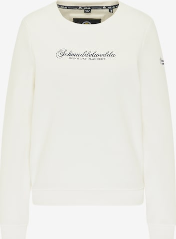 Sweat-shirt Schmuddelwedda en blanc : devant