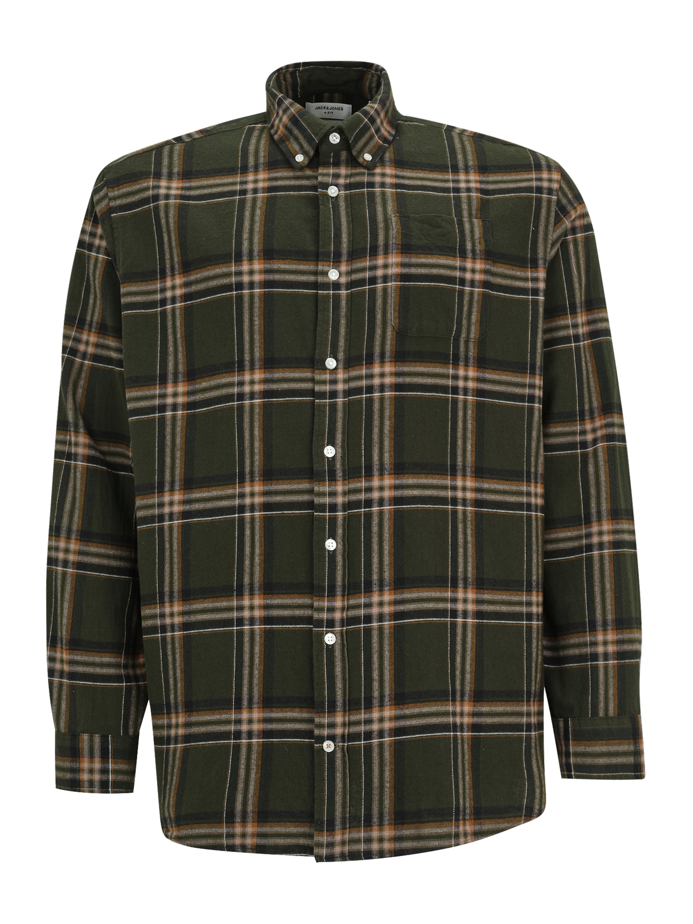 zaļš Jack & Jones Plus Komforta piegriezums Krekls 'JJEClassic': no priekšpuses