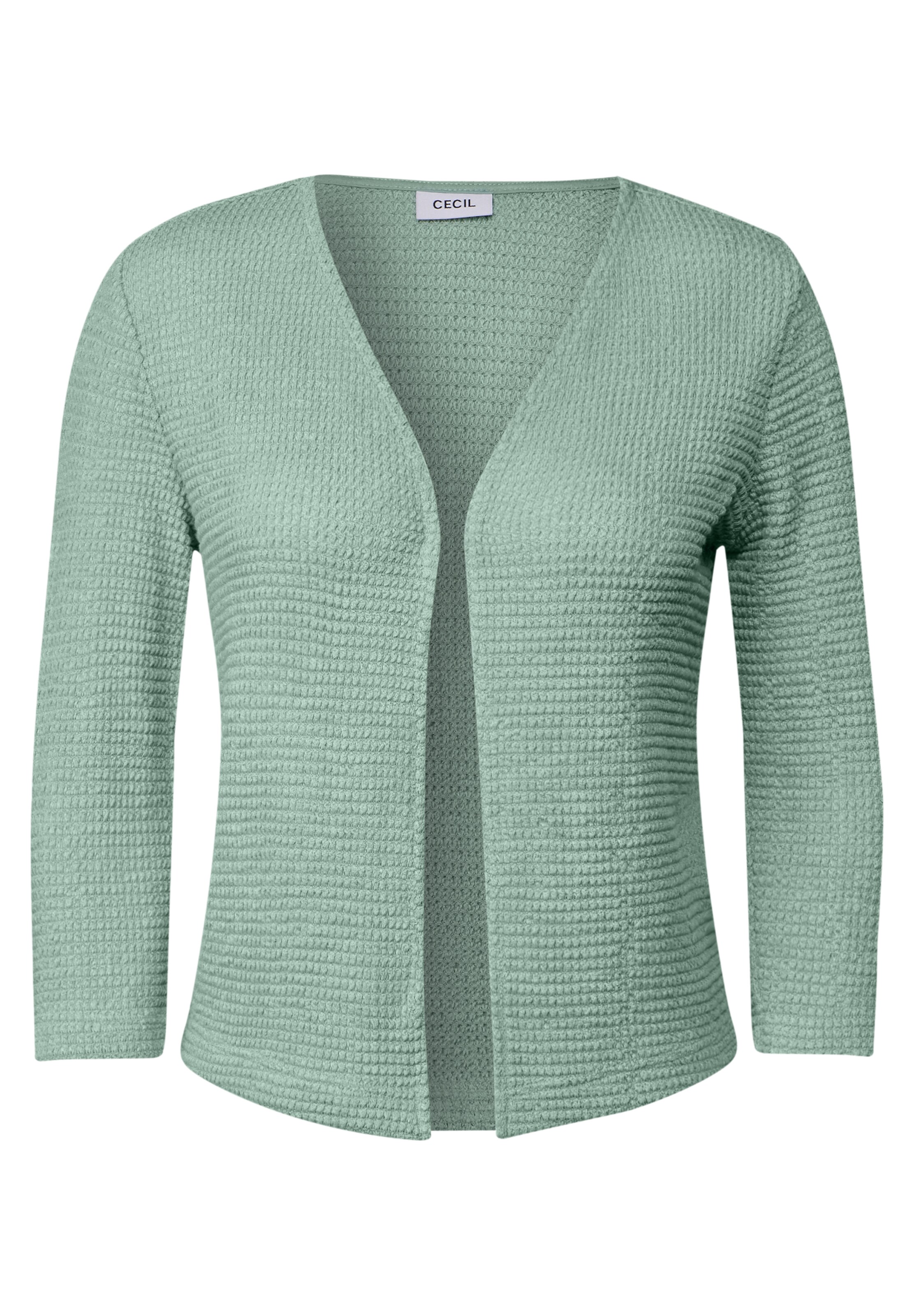 CECIL Strickjacke 'Ajour' in Grün: Vorderseite