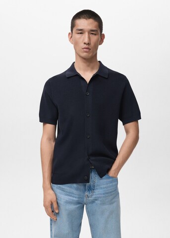 MANGO MAN Regular fit Button Up Shirt 'Lino-H' in Blue: front