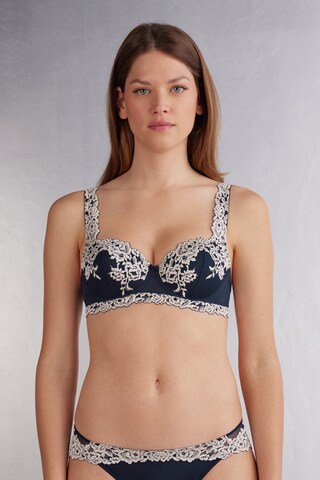 INTIMISSIMI Balconette Bra 'Pretty Flowers' in Blue: front