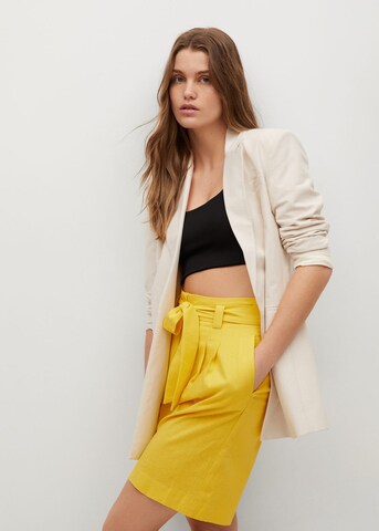 MANGO Wide leg Pants 'Laci' in Yellow