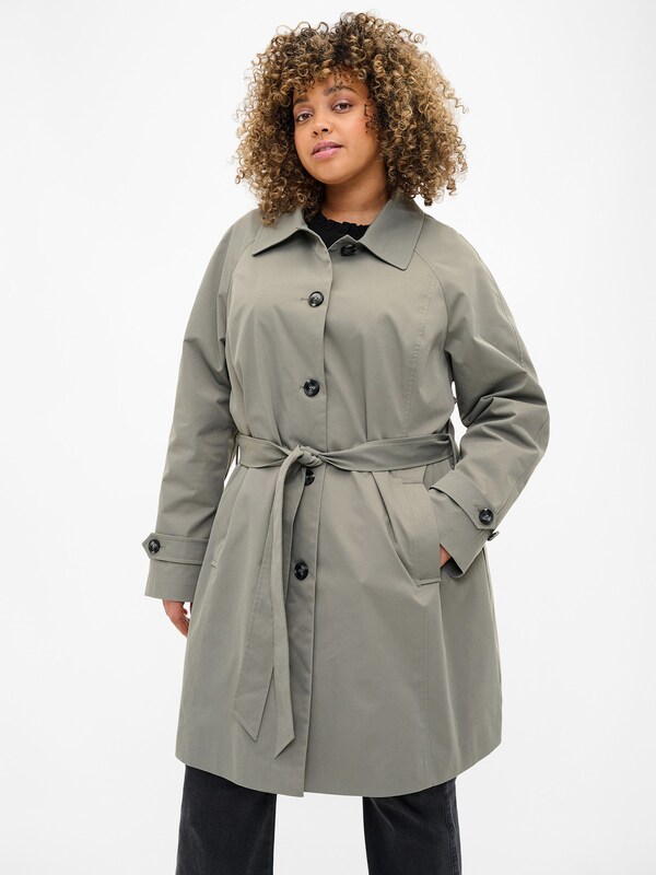 Zizzi Between-Seasons Coat in Green