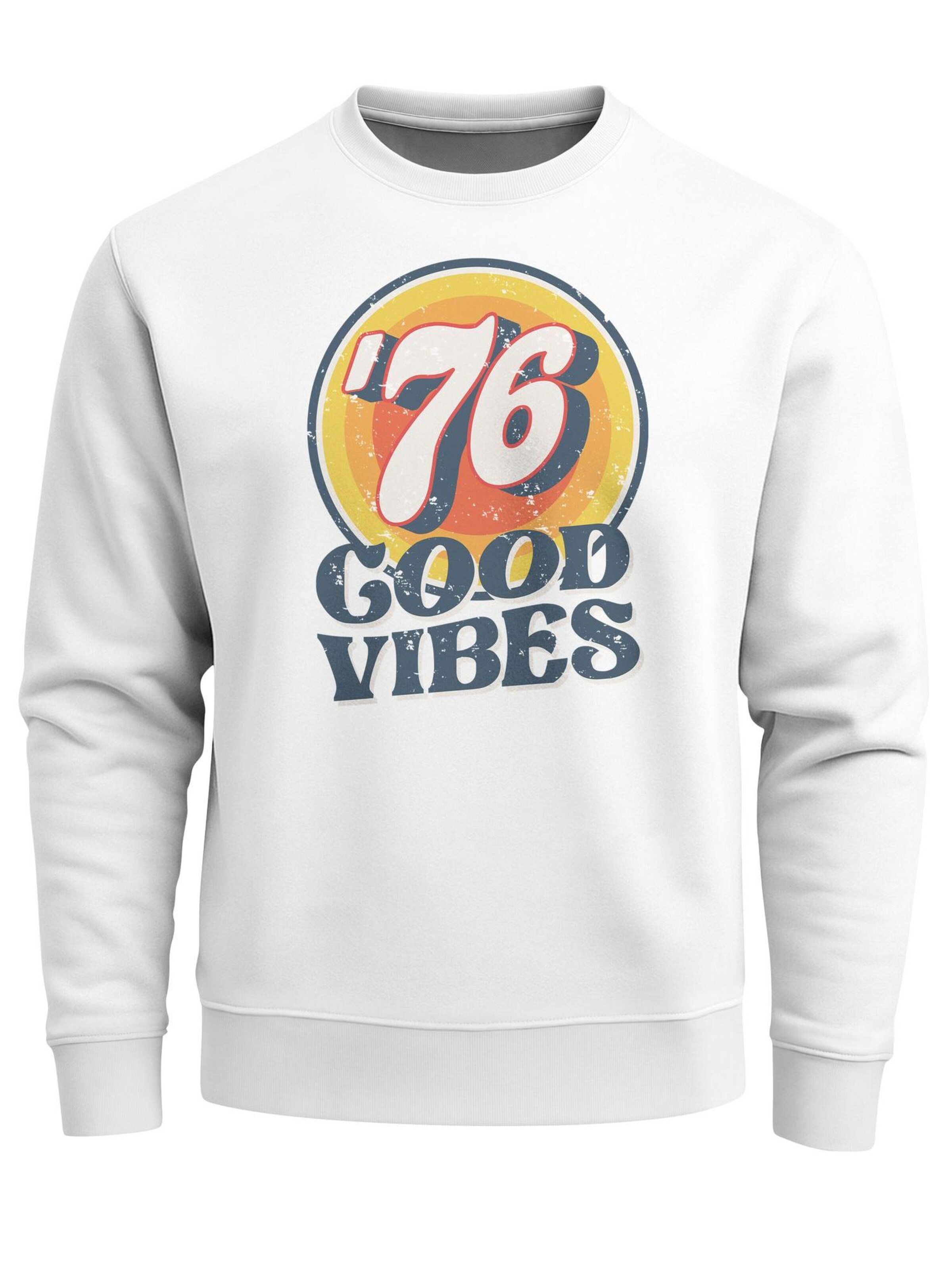 Neverless Sweatshirt 'Good Vibes '76' in White: front
